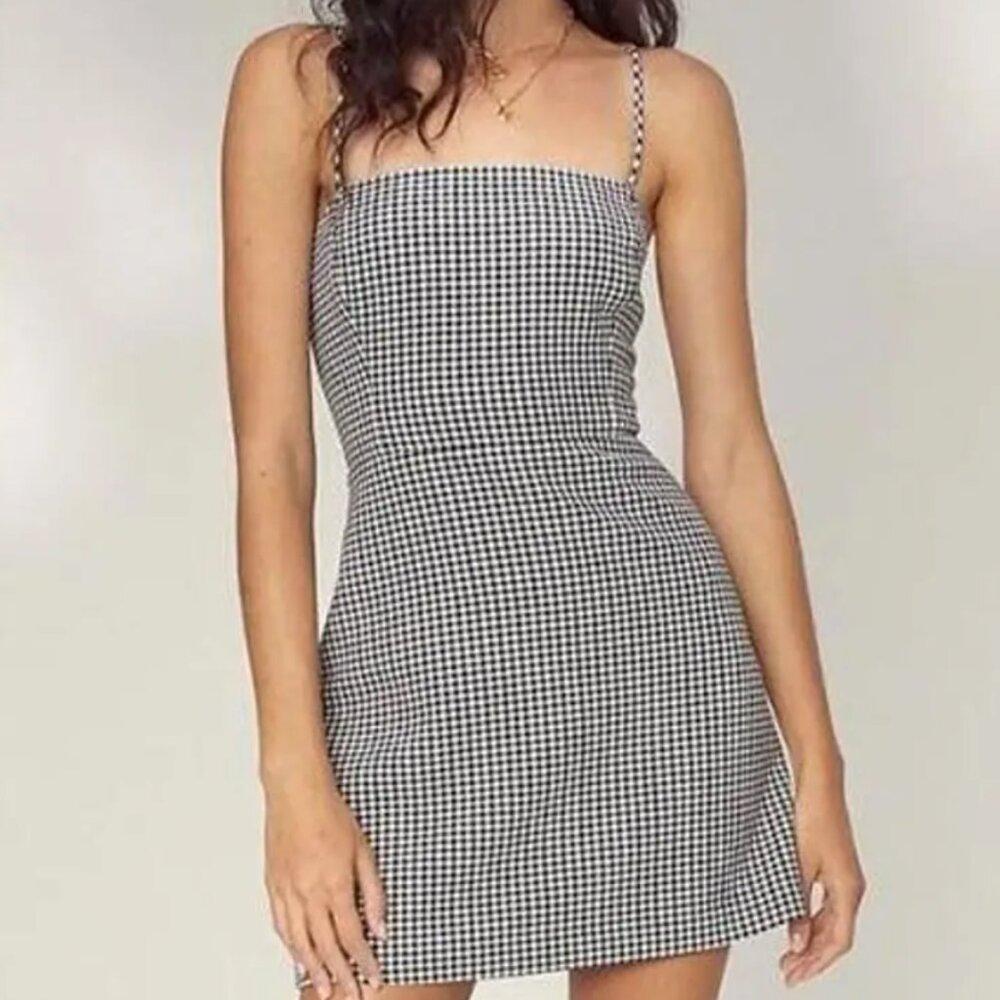 Aritzia Wilfred New Classic Mini Dress Gingham Mini Dress
